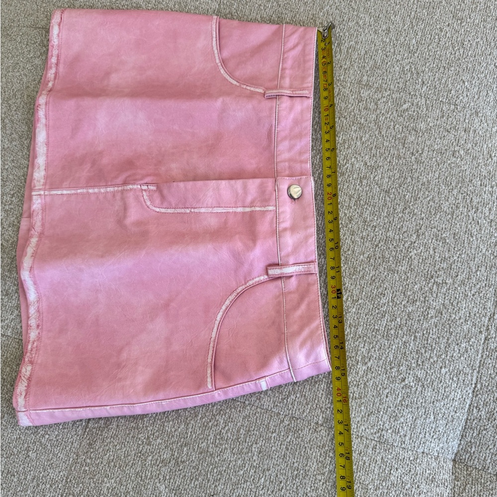 Lisa Says Gah x Polly Pocket Mariah Mini Skirt Pink Faux Leather Size S- NWOT - Picture 9 of 10